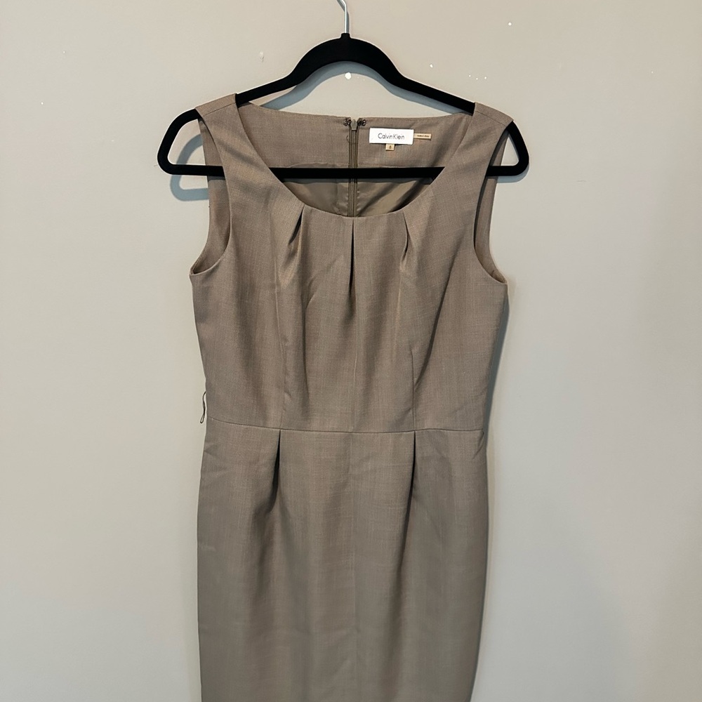Calvin Klein Women's Taupe Midi Dress